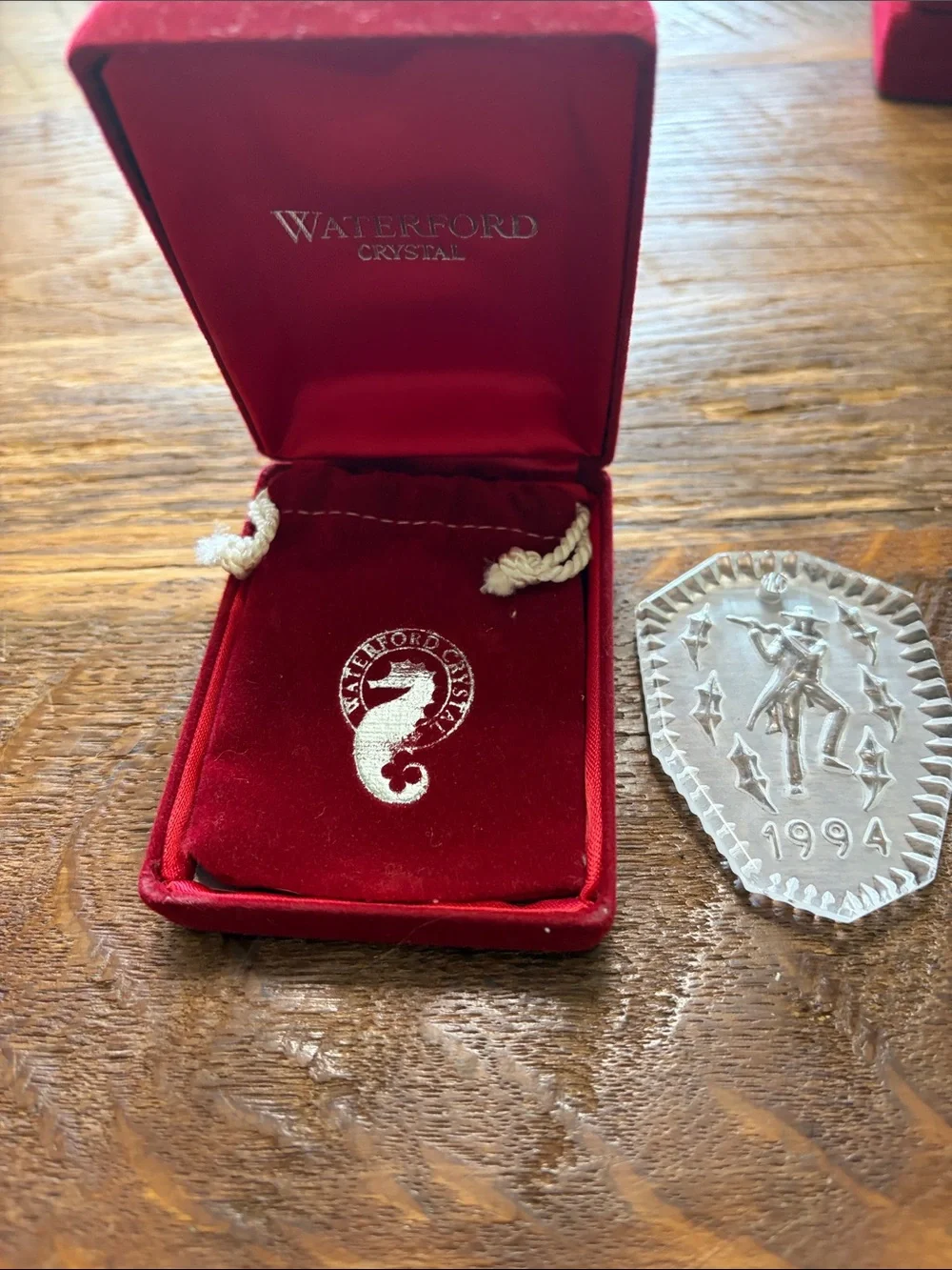 Waterford Crystal Clear 1994 Etched Holiday Ornament